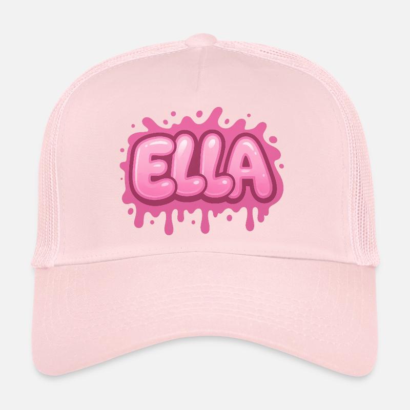 Graffiti ELLA Name Gift Ideal Printable - Trucker Cap - pale pink