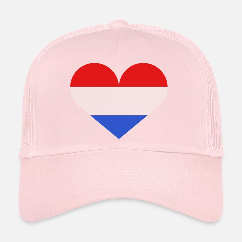 Drapeau luxembourgeois en forme de cœur Casquette trucker 