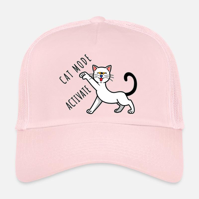 Activation du mode chat - Casquette trucker  - rose pâle