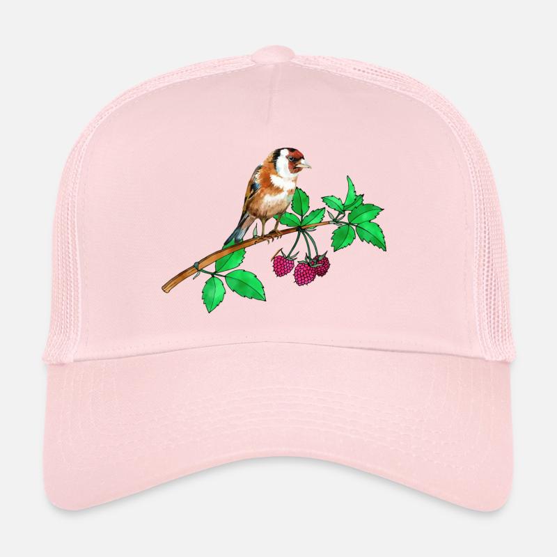 Goldfinch and raspberry Trucker Cap