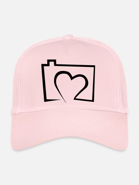 PHOTO AMOUR - T-shirts pour les photographes - Casquette trucker  - rose pâle - Devant