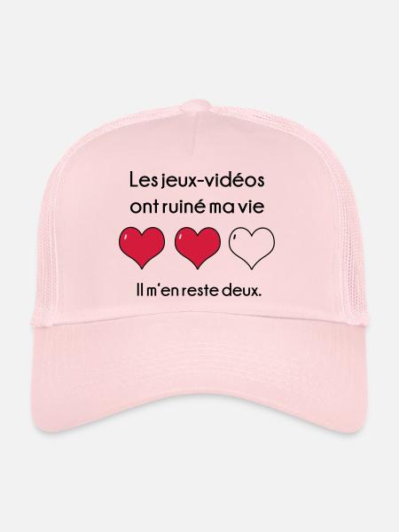 Les Jeux-Vidéos ont ruiné ma vie - Casquette trucker  - rose pâle - Devant