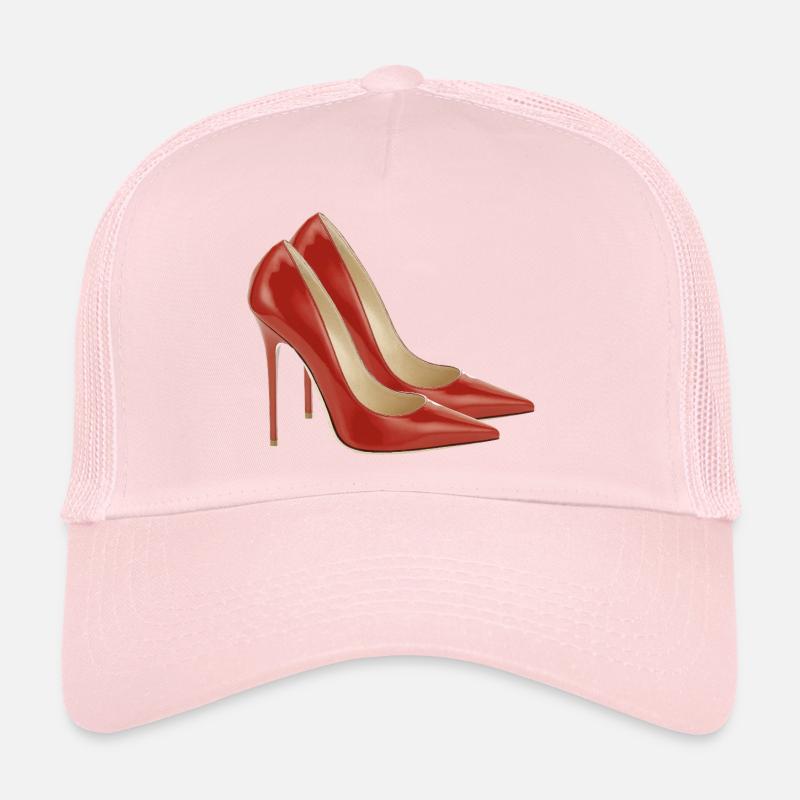Pump it up - red pumps - Trucker Cap - pale pink