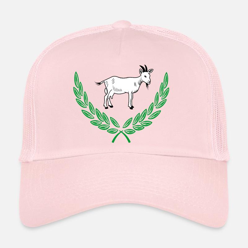 Goat in Green Laurel Wreath Trucker Cap