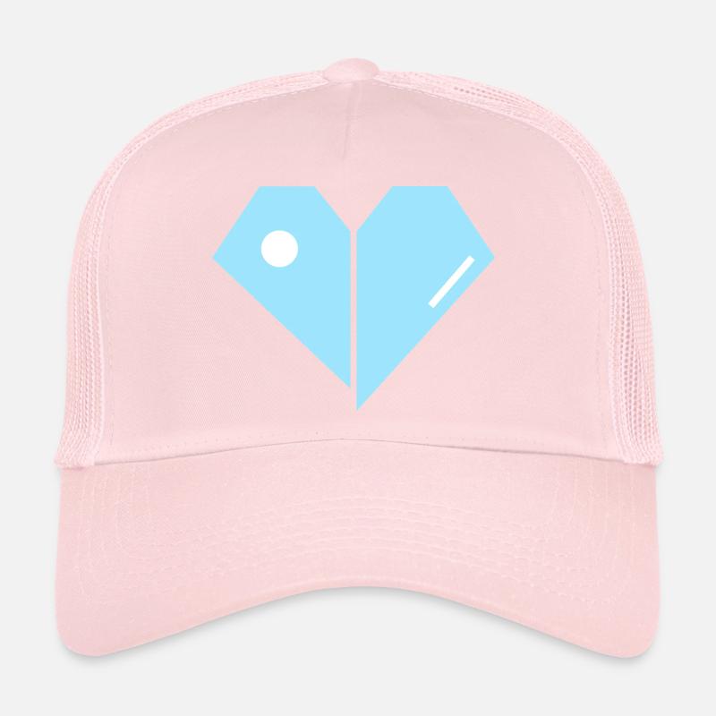 Geometrisches Blaues Herz - Trucker Cap - Hellrosa