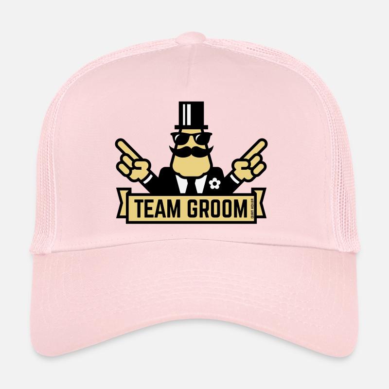 Team Groom (Pointing Stag Night Bachelor Party 3C) Trucker Cap