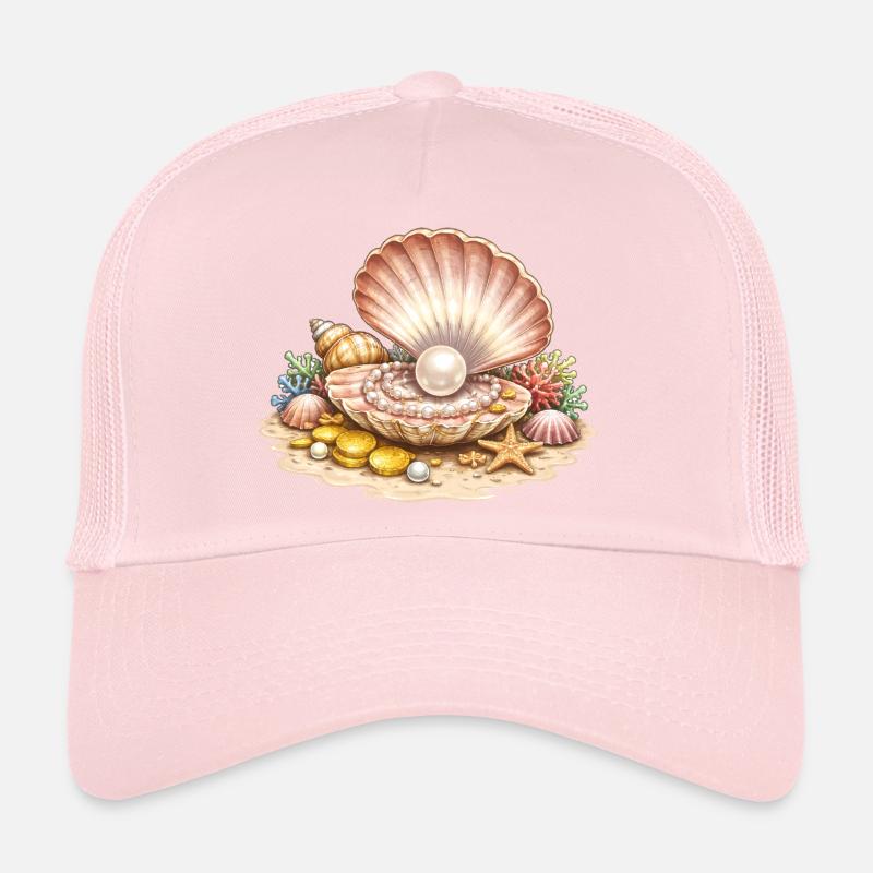 Perlenmuschel mit Schatz Illustration  Trucker Cap