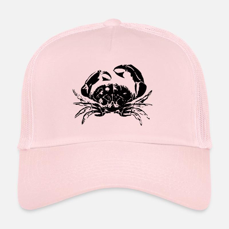 Conception rétro de crabes de cancer - Casquette trucker  - rose pâle