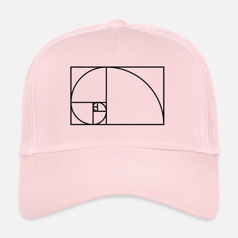idée cadeau fibonacci mathématiques spirale Nerd Casquette trucker 