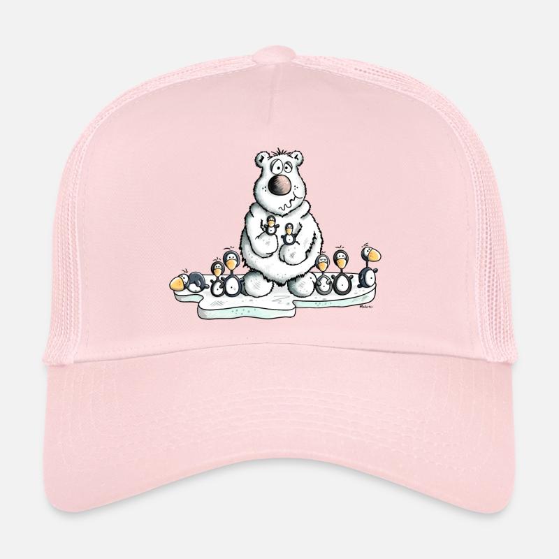 Polar Bear with Penguins Trucker Cap