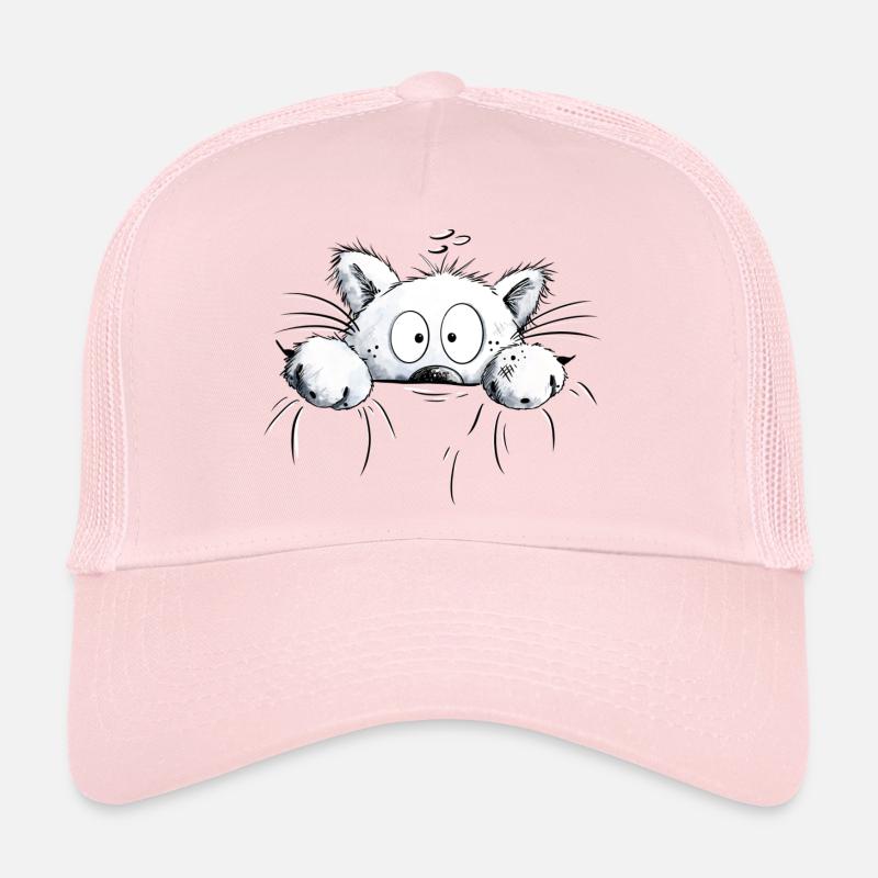 Chats blancs I Cat Amis Cadeau - Casquette trucker - rose pâle