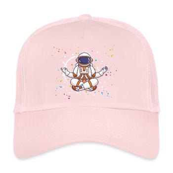 Yoga Astronaut meditiert im Sternenhimmel - Trucker Cap - Hellrosa - Vorne