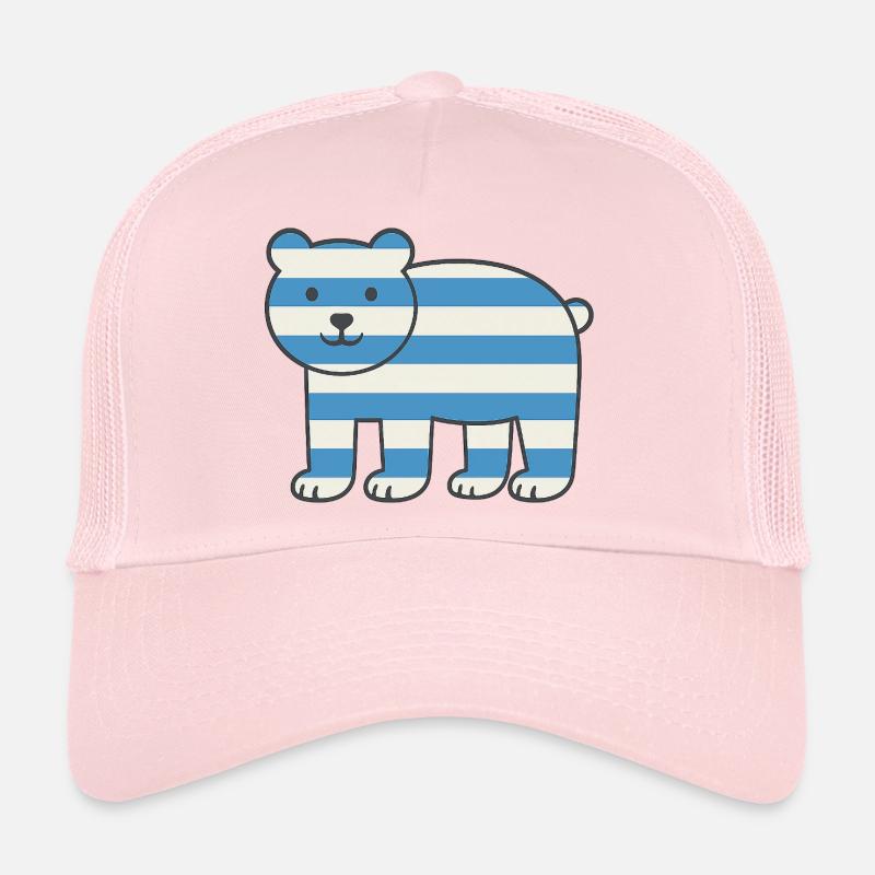 Bär mit Streifen im Nautikstil Trucker Cap