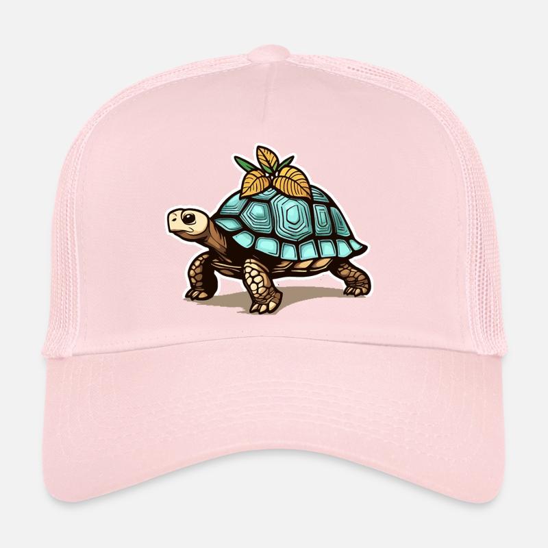 Turtle with blue shell & leaves Trucker Cap