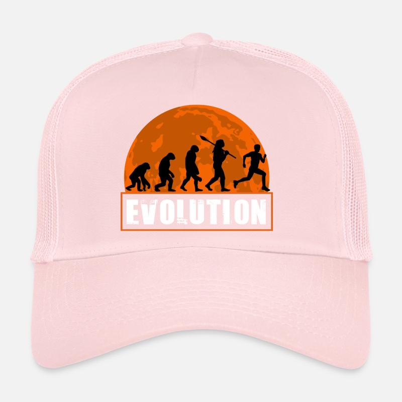 Running Man Evolution Funny Runner Tee Marathon Trucker Cap