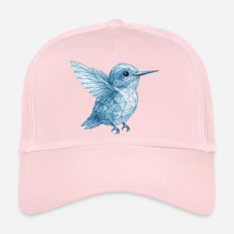 Geometric Blue Humming Bird Trucker Cap