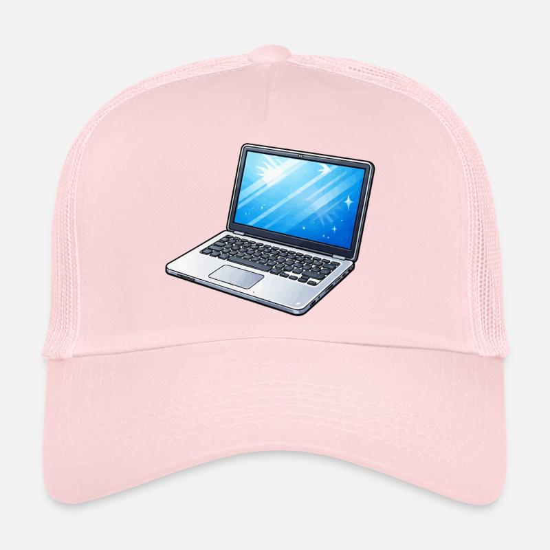 Laptop Light Blue Neon Trucker Cap