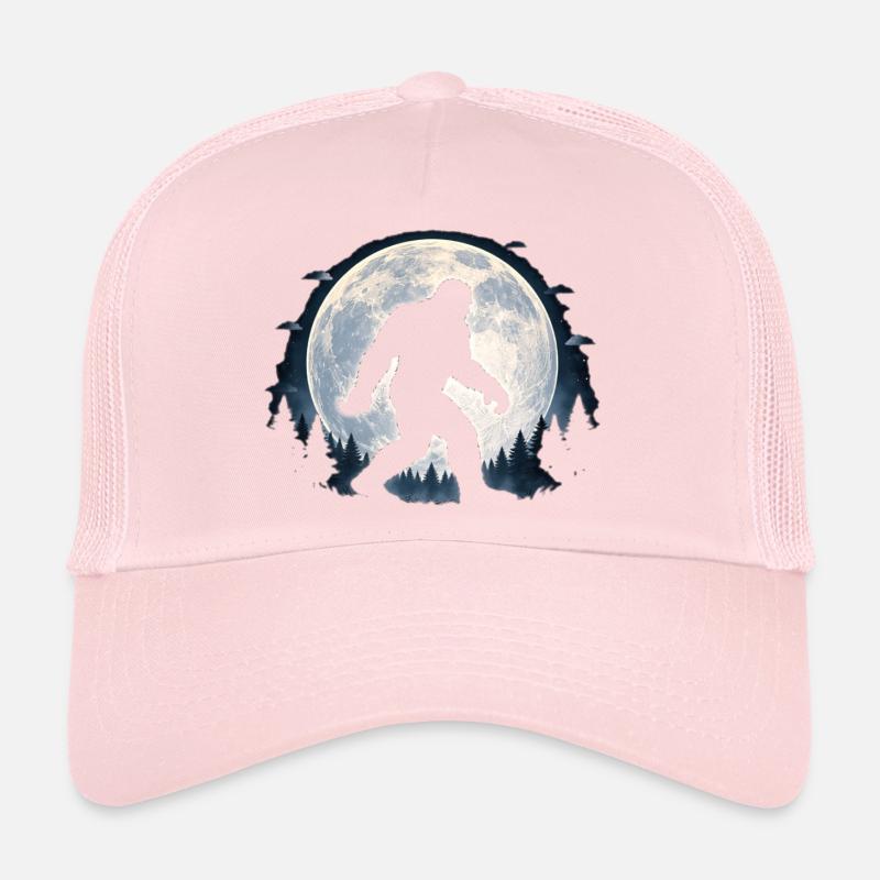Silhouette du Bigfoot de la Forêt de Clair de Lune Casquette trucker 