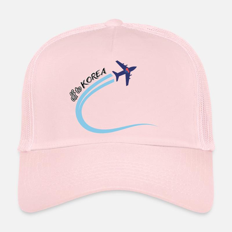 Off to Korea Flugzeug Reise Design Südkorea Trucker Cap