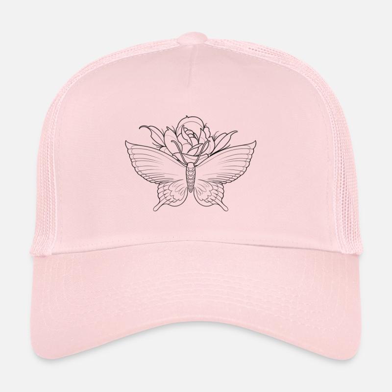 Schmetterling mit Rose Trucker Cap