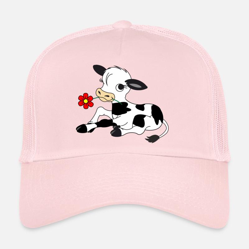 Veau avec fleur dans la bouche Casquette trucker 