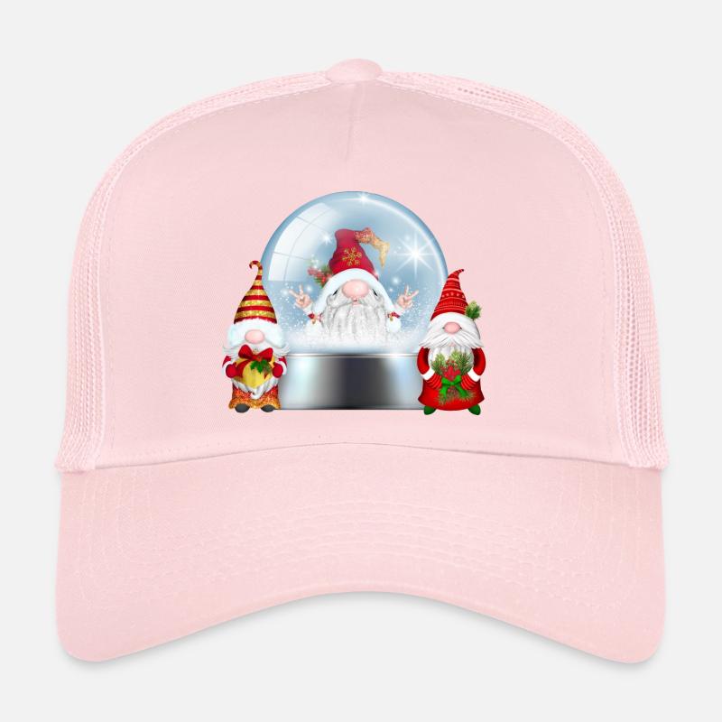 Snowglobe Santa Gnomes Cheer Trucker Cap