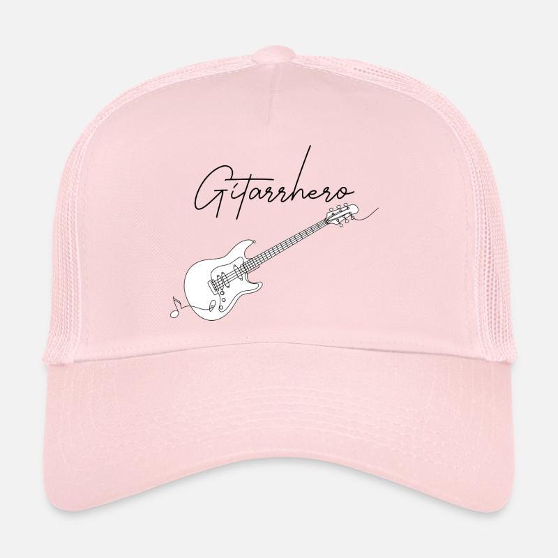 Gitarre Linienkunst Gitarrhero Gitarrenkünstler - Trucker Cap - Hellrosa