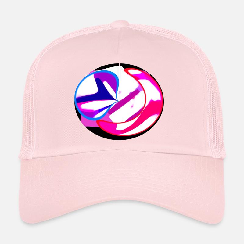 Neon Swirl Abstract Trucker Cap