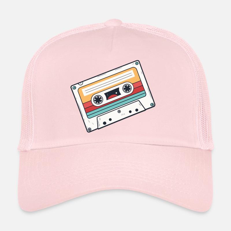 Pastell- und farbenfrohe 80er-Retro-Musikkassette Trucker Cap