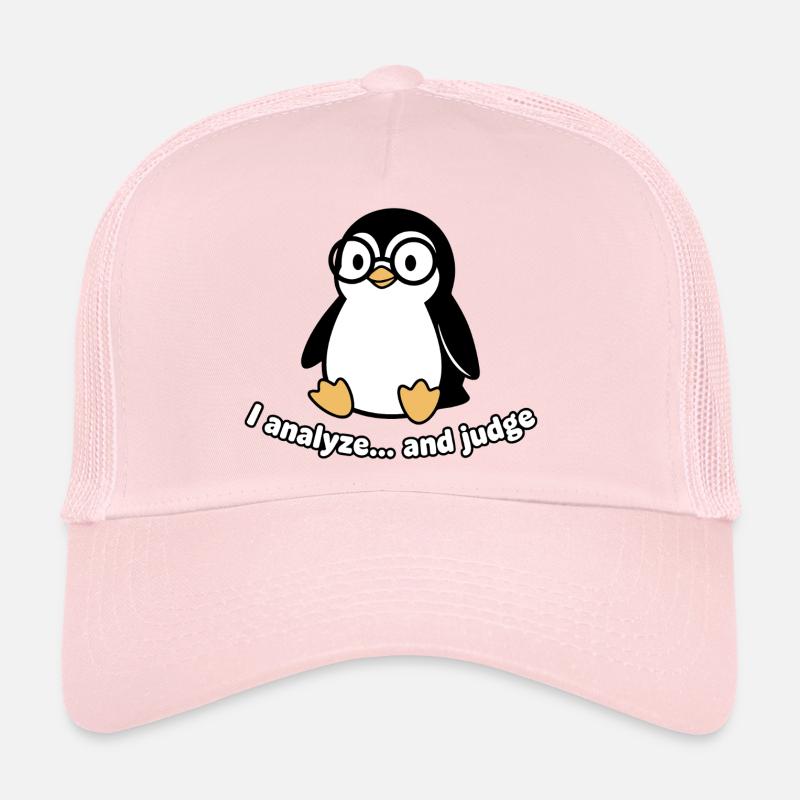 Penguin Thinker with Glasses Trucker Cap