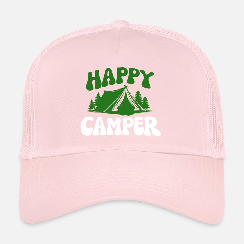 Campeur joyeux dans la forêt Casquette trucker 