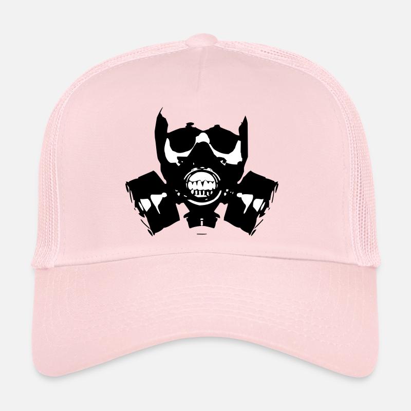 Silhouette du crâne du masque à gaz Casquette trucker 