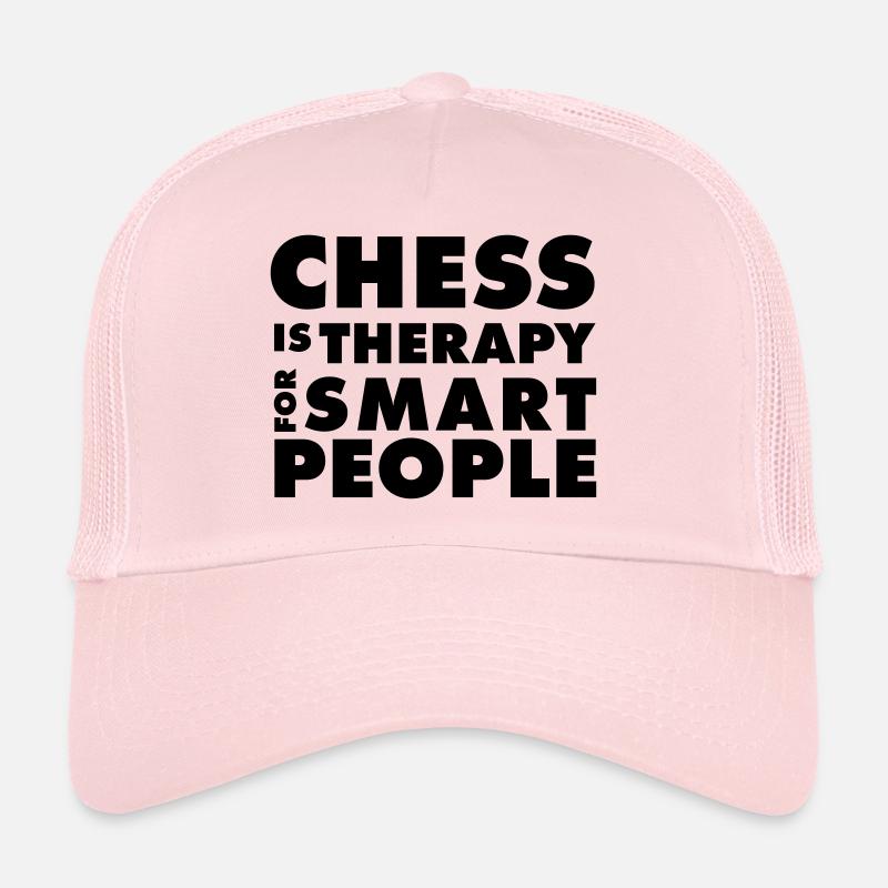 CHESS IS THERAPY - Schach T-Shirt - Geschenkidee - Trucker Cap - Hellrosa