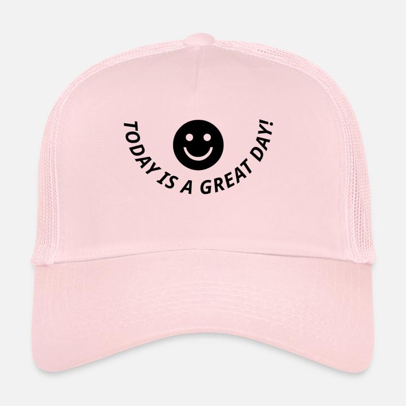 Design « Great day » Unisexe différents styles - Casquette trucker  - rose pâle