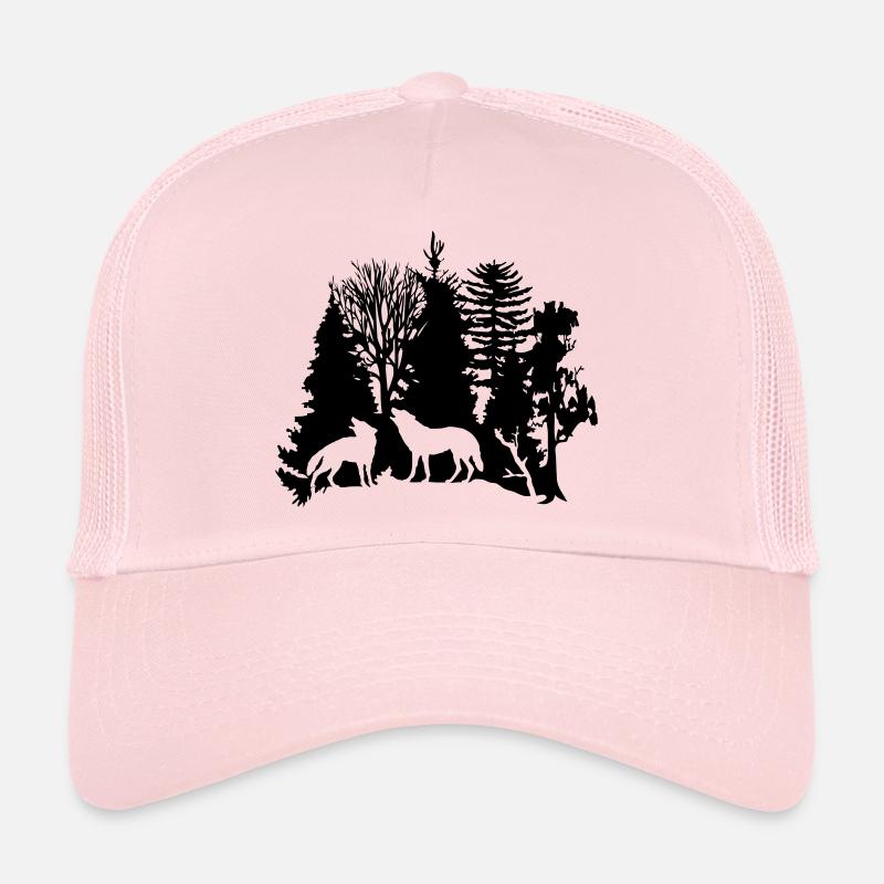 wolf raubtier rudel wald baum bäume wild tier wolf Trucker Cap