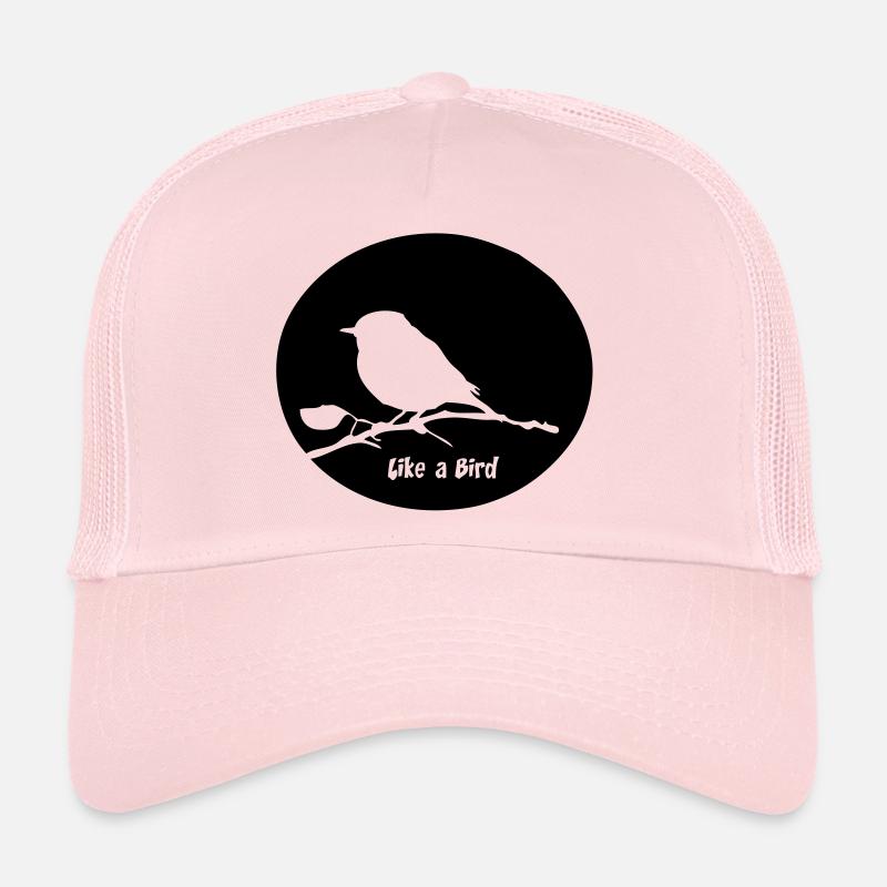 Oiseau - Casquette trucker  - rose pâle