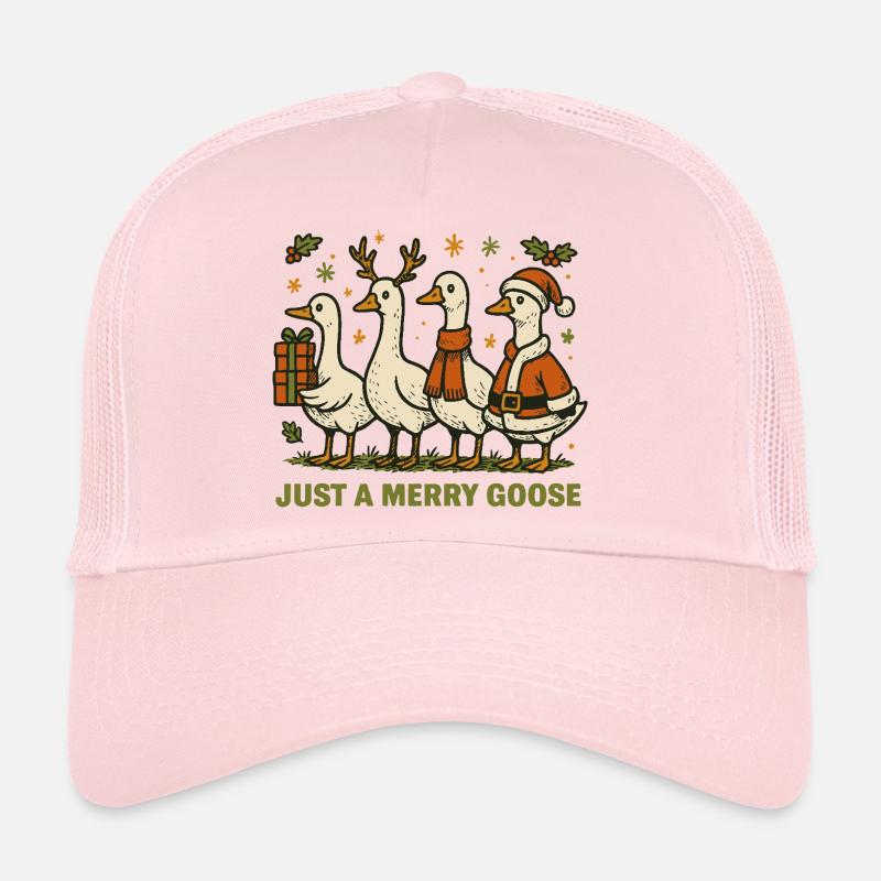 Christmas Just A Merry Goose Holiday Fun Trucker Cap