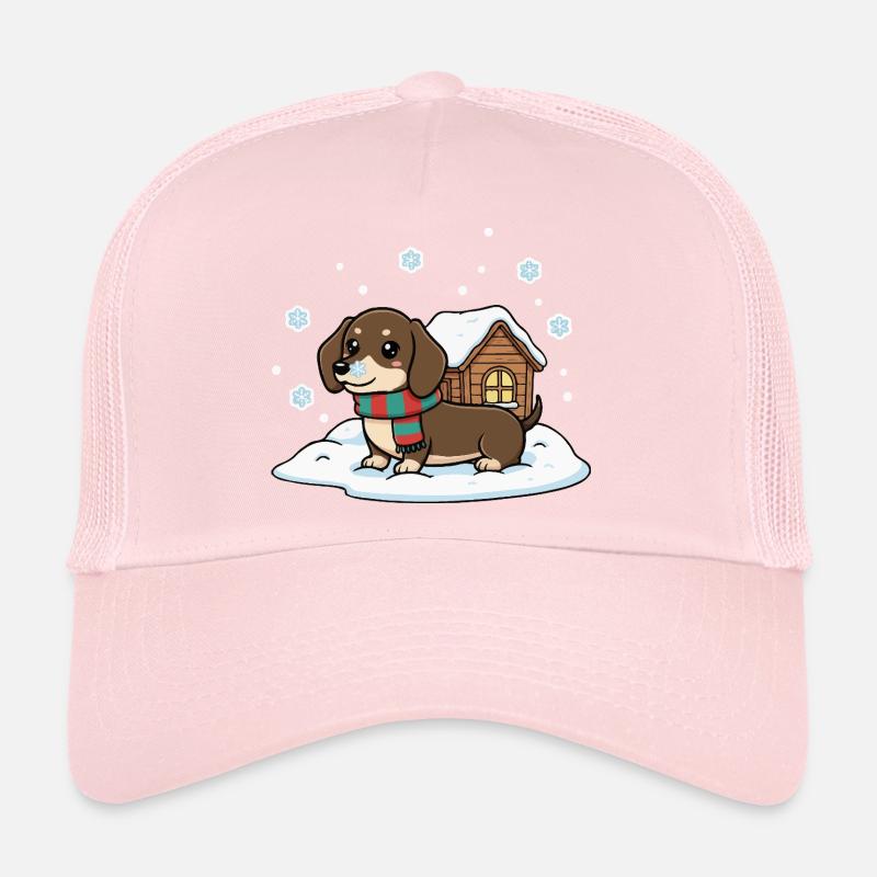 Teckel dans la neige Casquette trucker 