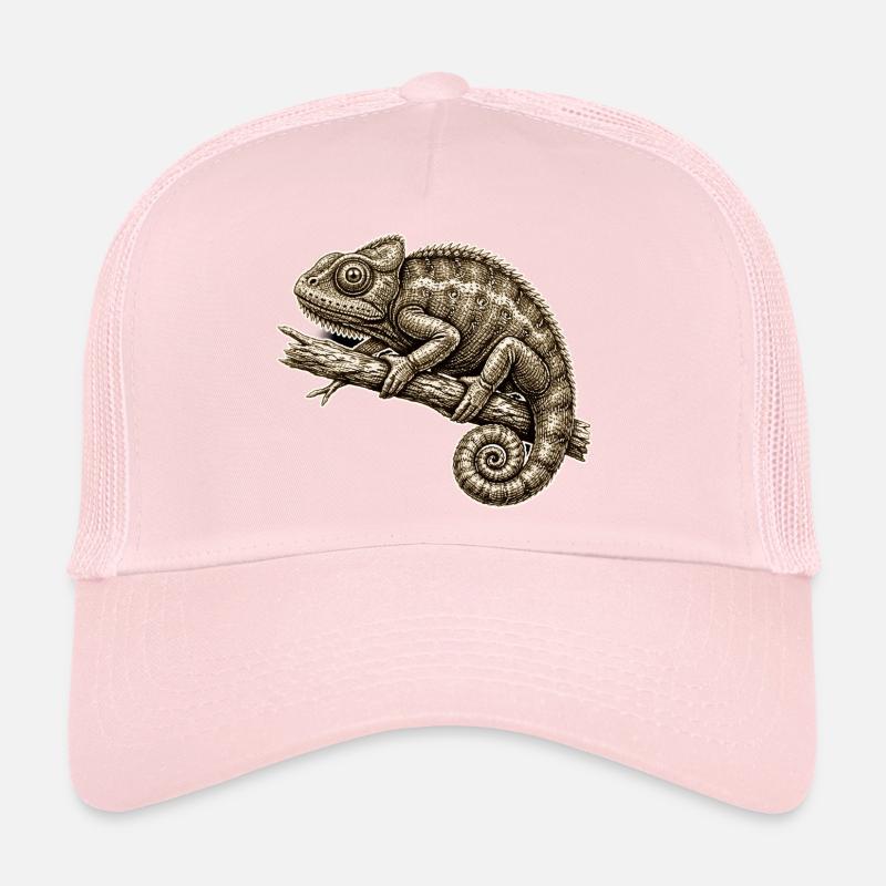 Illustration caméléon dans le style vintage Casquette trucker 