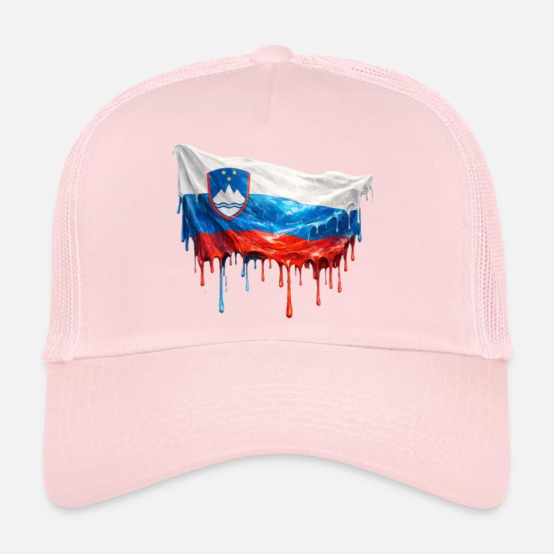 Estampe du drapeau de la Slovénie fondant Casquette trucker 