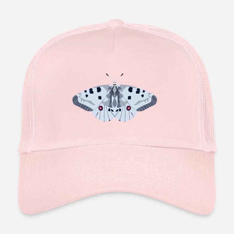 Schmetterlinge: Der rote Apollo - Trucker Cap - Hellrosa