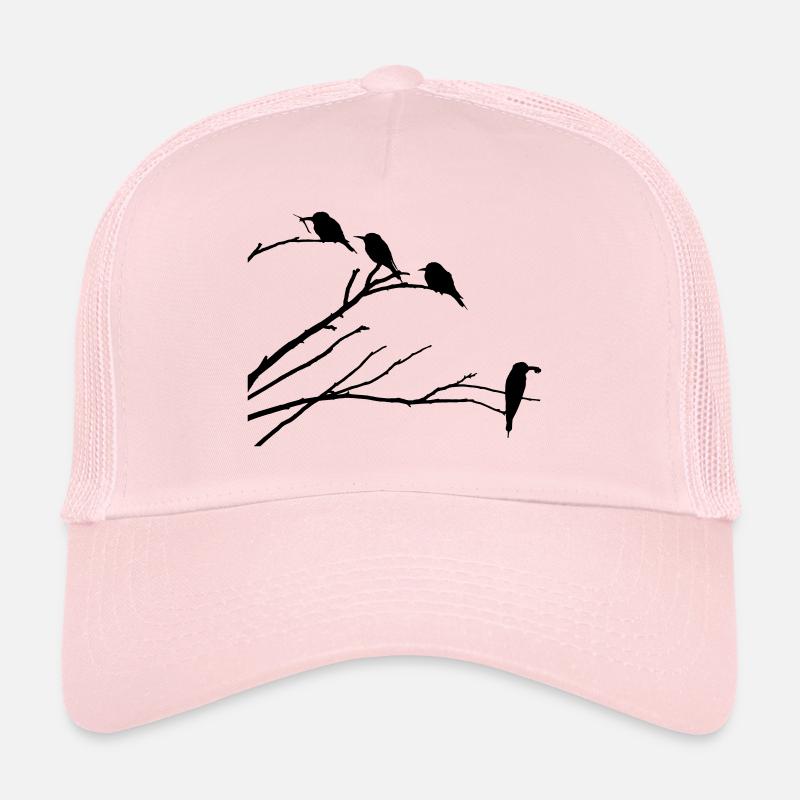 Vögel auf Ast - Trucker Cap - Hellrosa
