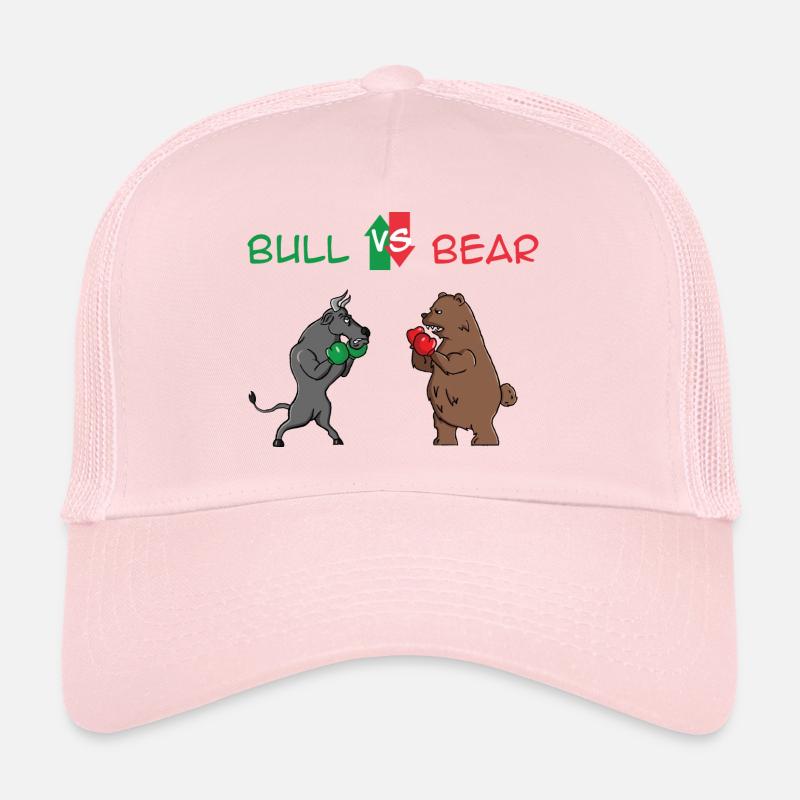 Bulle vs. Bär,Börse, Aktien,Geschenkidee - Trucker Cap - Hellrosa
