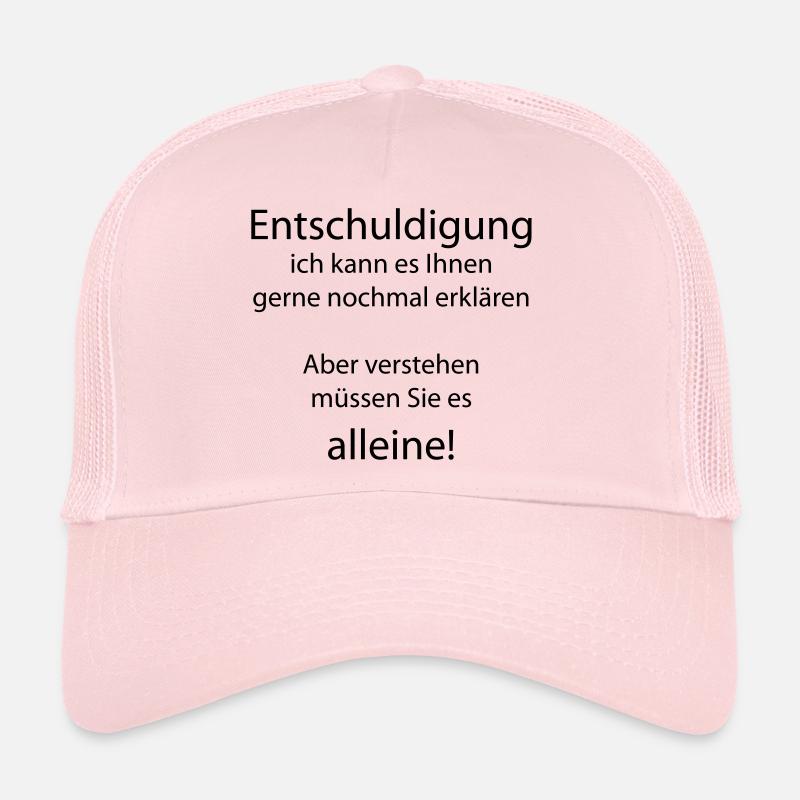 Entschuldigung, ich kann es nochmal erklären aber - Trucker Cap - Hellrosa