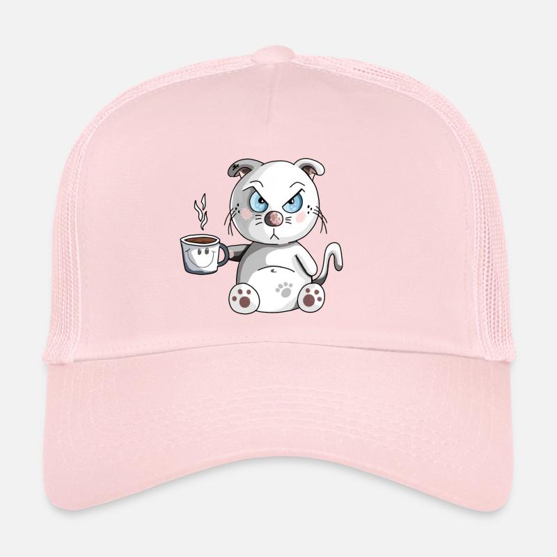 Grummelige Morgenmuffel Katze - Kaffee - Katzen Trucker Cap