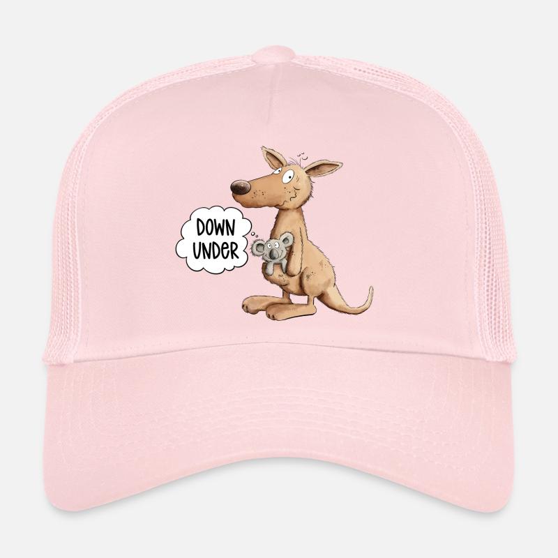 Drôle de kangourou avec un ours koala dans une pochette Casquette trucker 