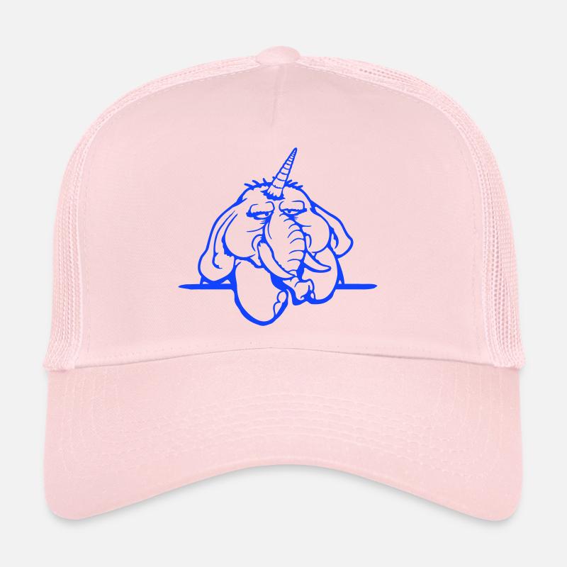 Unicorn, elephant, bad-tempered, angry, sad Trucker Cap