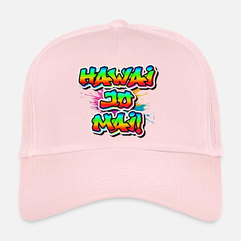 Hawaii Hello 😎 Neon Design Dialect Holiday Wishes Trucker Cap
