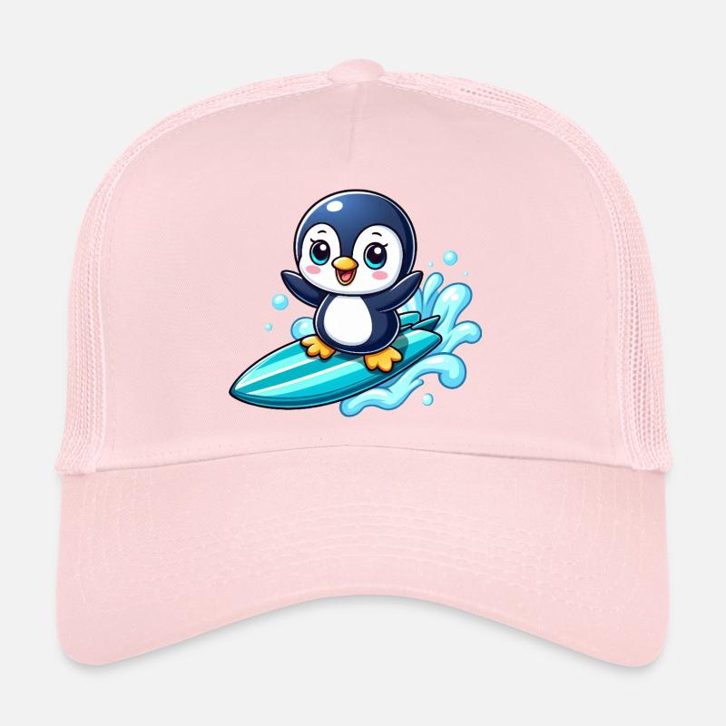 Süßer Pinguin Surfer Kawaii Surfbrett Sommer Trucker Cap