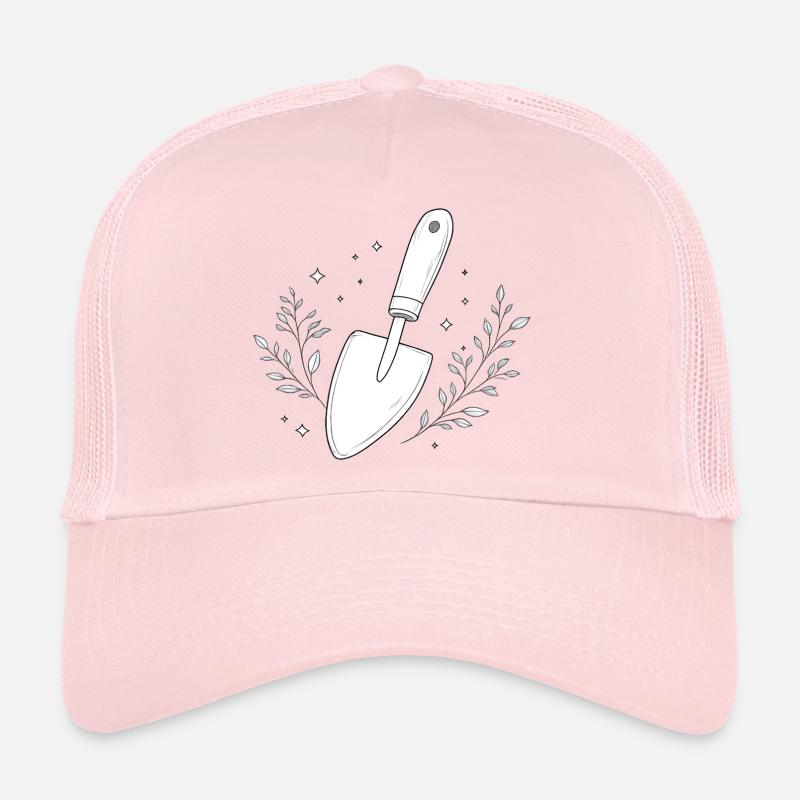 Garden Shovel Line Study - Trucker Cap - pale pink